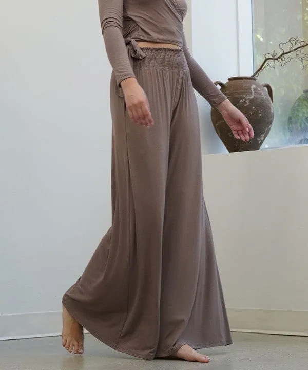 SMOCK ELASTIC WAIST MAXI PALAZZO  *Online Only*
