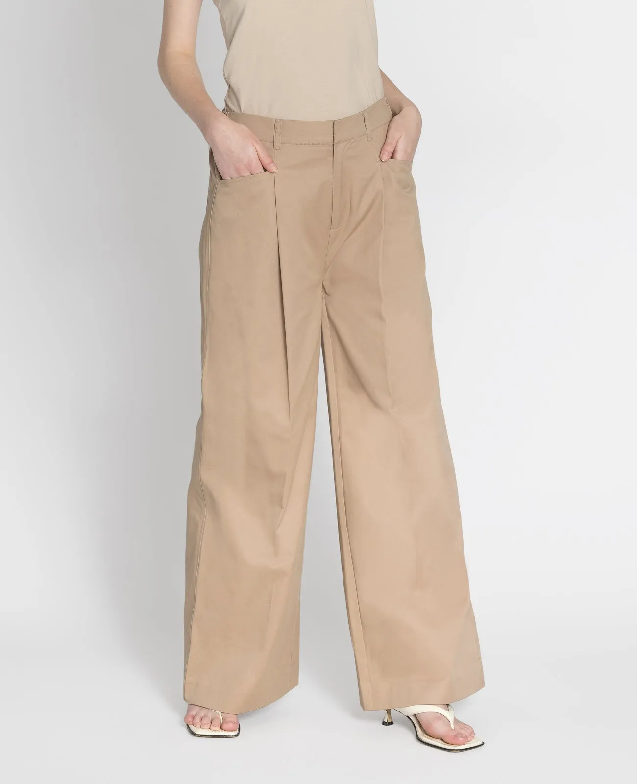 Supima Mid-rise Wide Leg Pants
