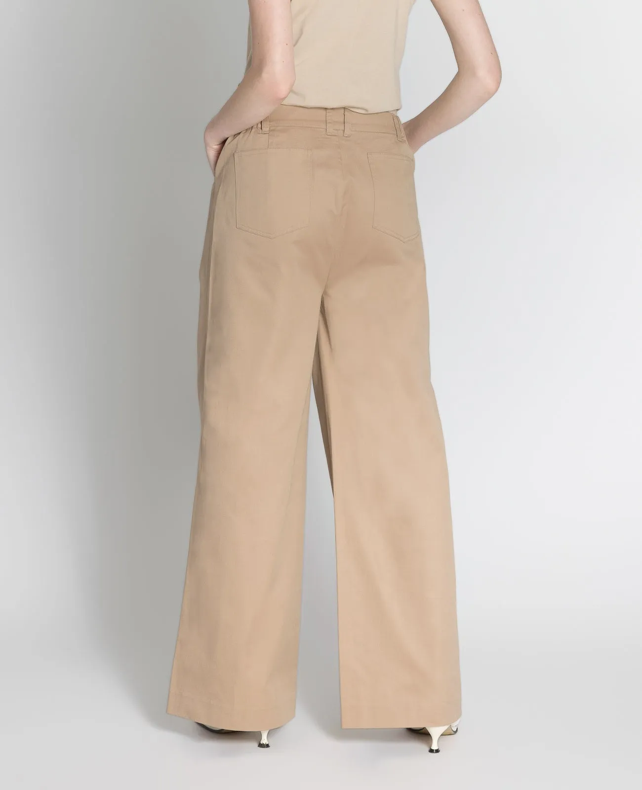 Supima Mid-rise Wide Leg Pants