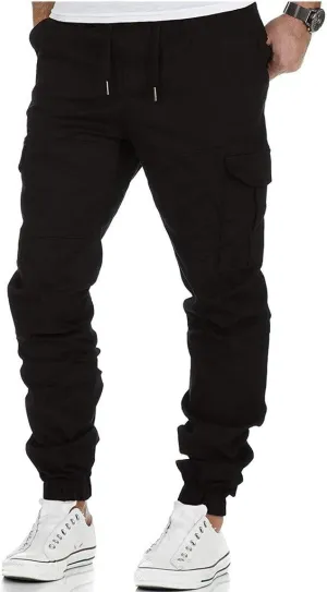 Sweatpants for Men with Pockets Men's Casual Cargo Pants Loose Fit Jogger Sweatpants Tactical Work Pants Multi Pocket
