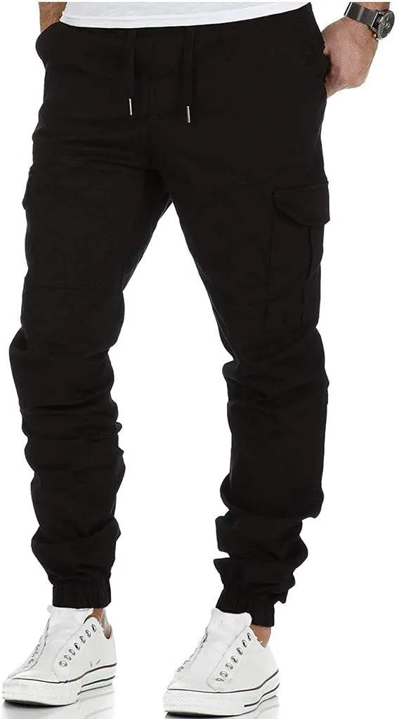 Sweatpants for Men with Pockets Men's Casual Cargo Pants Loose Fit Jogger Sweatpants Tactical Work Pants Multi Pocket