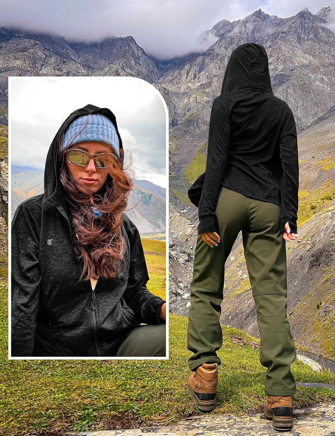 TBMPOY Womens UPF 50  Sun Protection Hoodie Jackets Light Weight Long Sleeve Shirts Hiking Outdoor Full Zip Tops