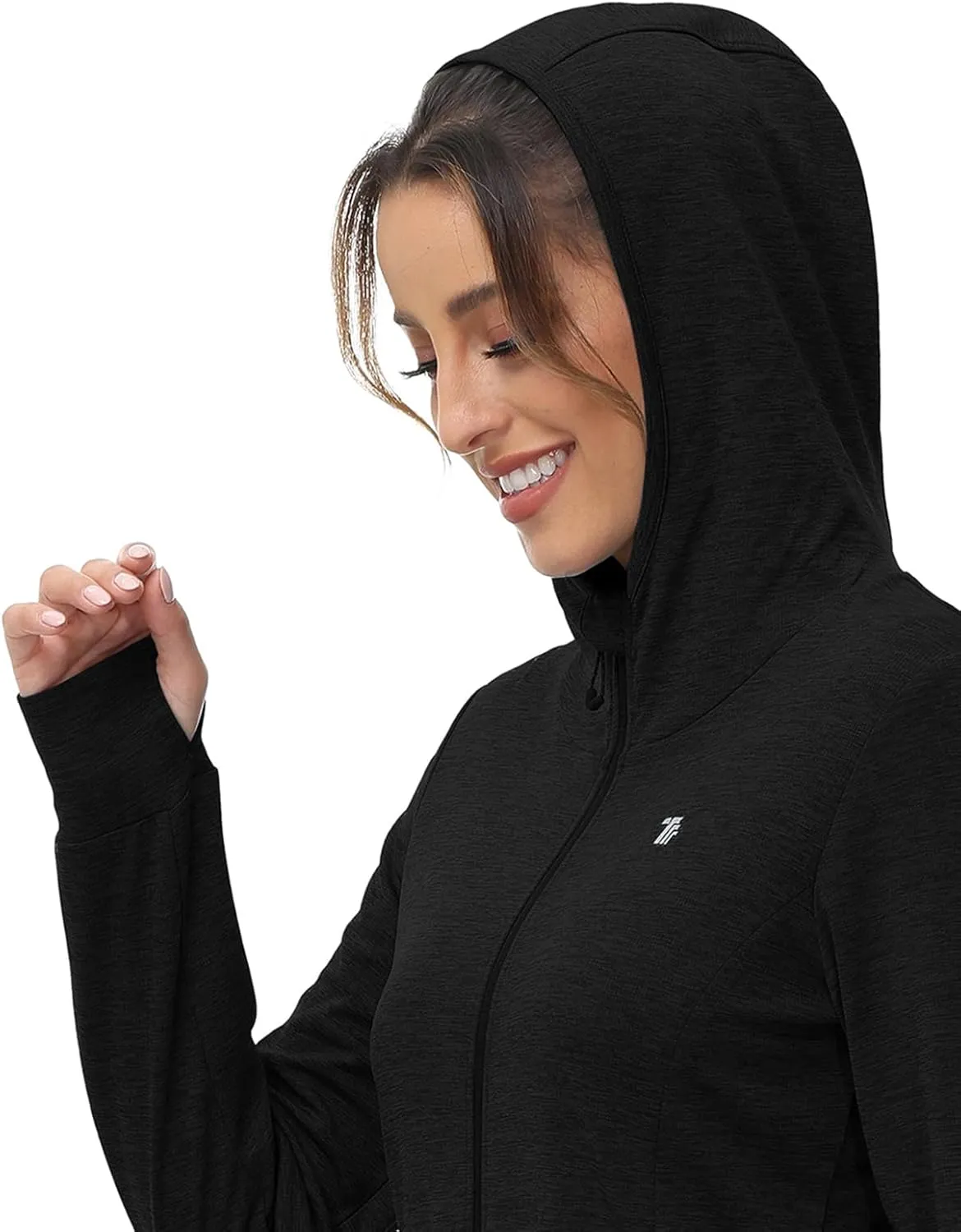 TBMPOY Womens UPF 50  Sun Protection Hoodie Jackets Light Weight Long Sleeve Shirts Hiking Outdoor Full Zip Tops