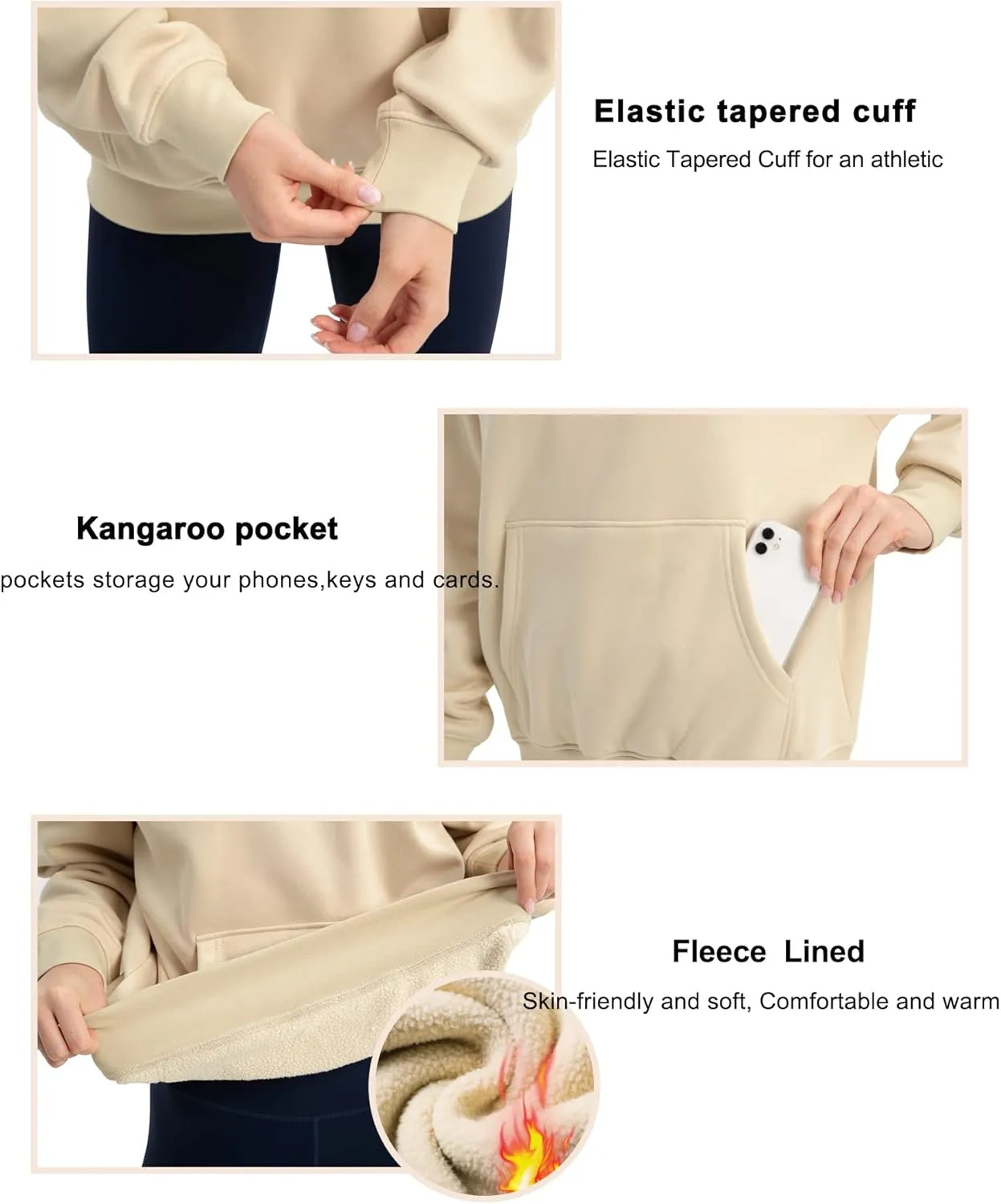 THE GYM PEOPLE Women's Oversized Hoodie Loose fit Soft Fleece Pullover Hooded Sweatshirt With Pockets