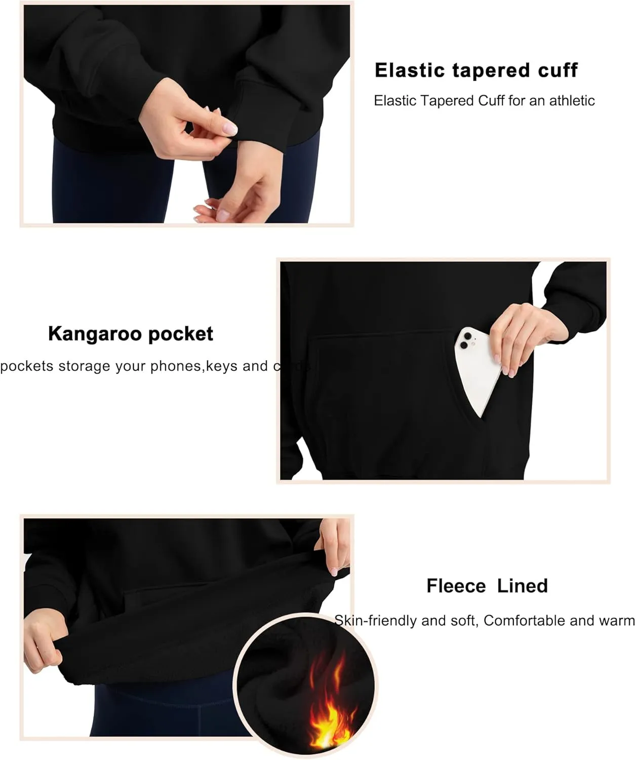 THE GYM PEOPLE Women's Oversized Hoodie Loose fit Soft Fleece Pullover Hooded Sweatshirt With Pockets