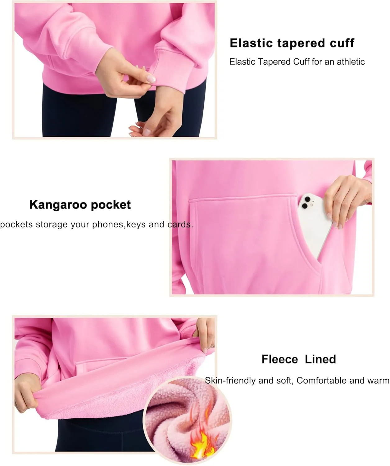 THE GYM PEOPLE Women's Oversized Hoodie Loose fit Soft Fleece Pullover Hooded Sweatshirt With Pockets