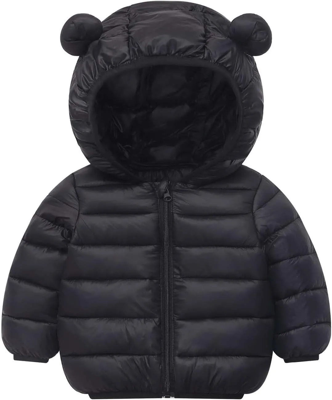 Toddler Baby Boys Girls Puffer Jackets Winter Light Weight Padded Coat Solid Color Warm Cotton Jacket with Hood