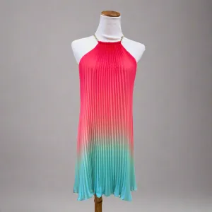 Trina Turk coral & aqua ombre dress, size XS