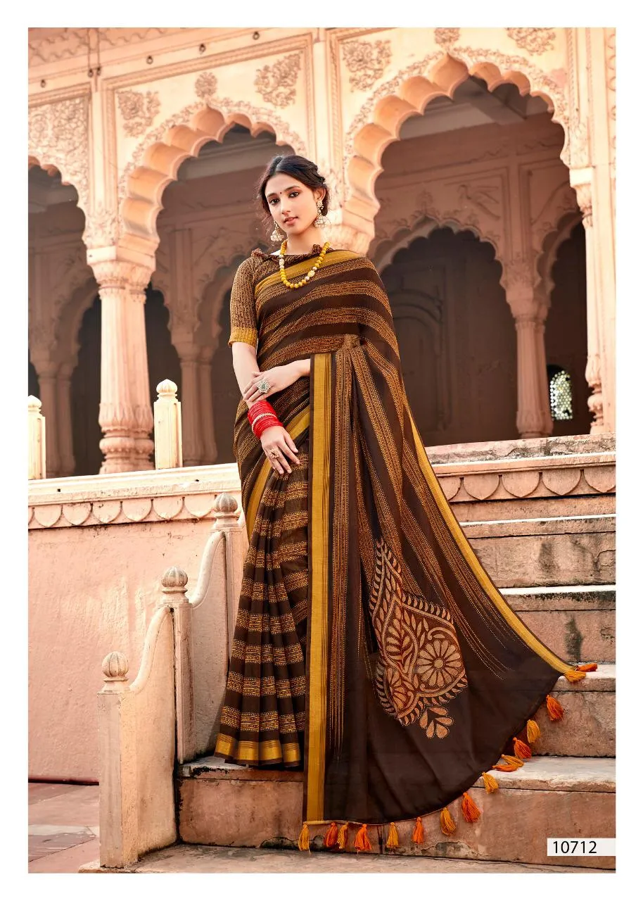 Triveni Presents Sonam Cotton Linen Printed Casual Wear Sarees