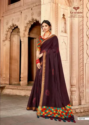 Triveni Presents Sonam Cotton Linen Printed Casual Wear Sarees