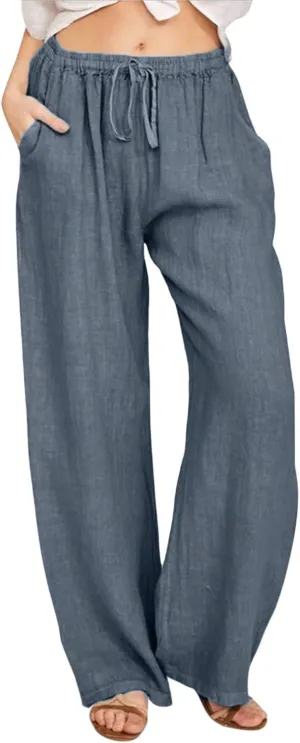 Trouser Yoga Pants for Women 2025 Baggy Y2K Summer Stretchy Boho Beach Pants Relaxed Loose Fit Elastic Lightweight Trousers