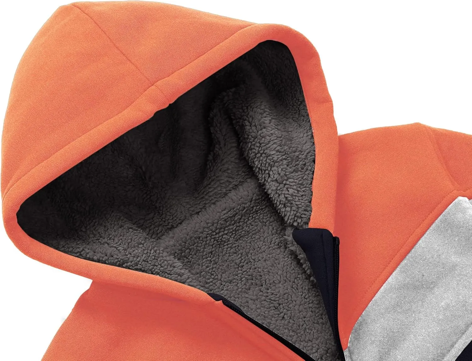 V VALANCH Boys Hoodie Full Zip Up Fleece Kids Sherpa Lined Sweatshirt Winter Soft Warm Jacket
