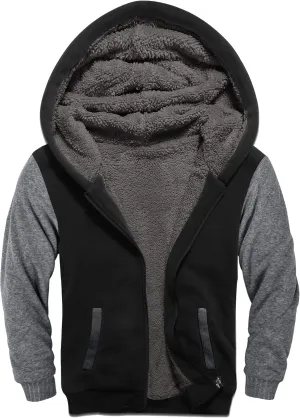 V VALANCH Boys Hoodie Full Zip Up Fleece Kids Sherpa Lined Sweatshirt Winter Soft Warm Jacket