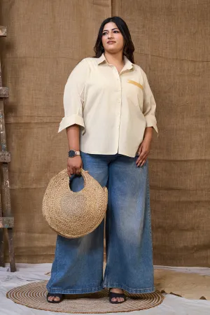 White stylish long shirt for women