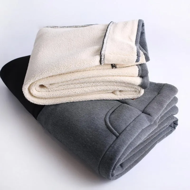 Women Winter Warm Casual High Waist Patchwork Super Stretch Velvet Leggings