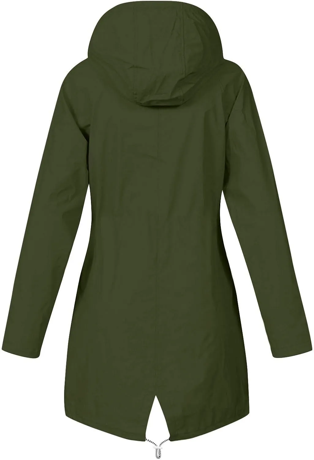 Women's Hooded Rain Jacket Lightweight Windbreaker with Drawstring Waist and Striped Light Rain Jacket Women