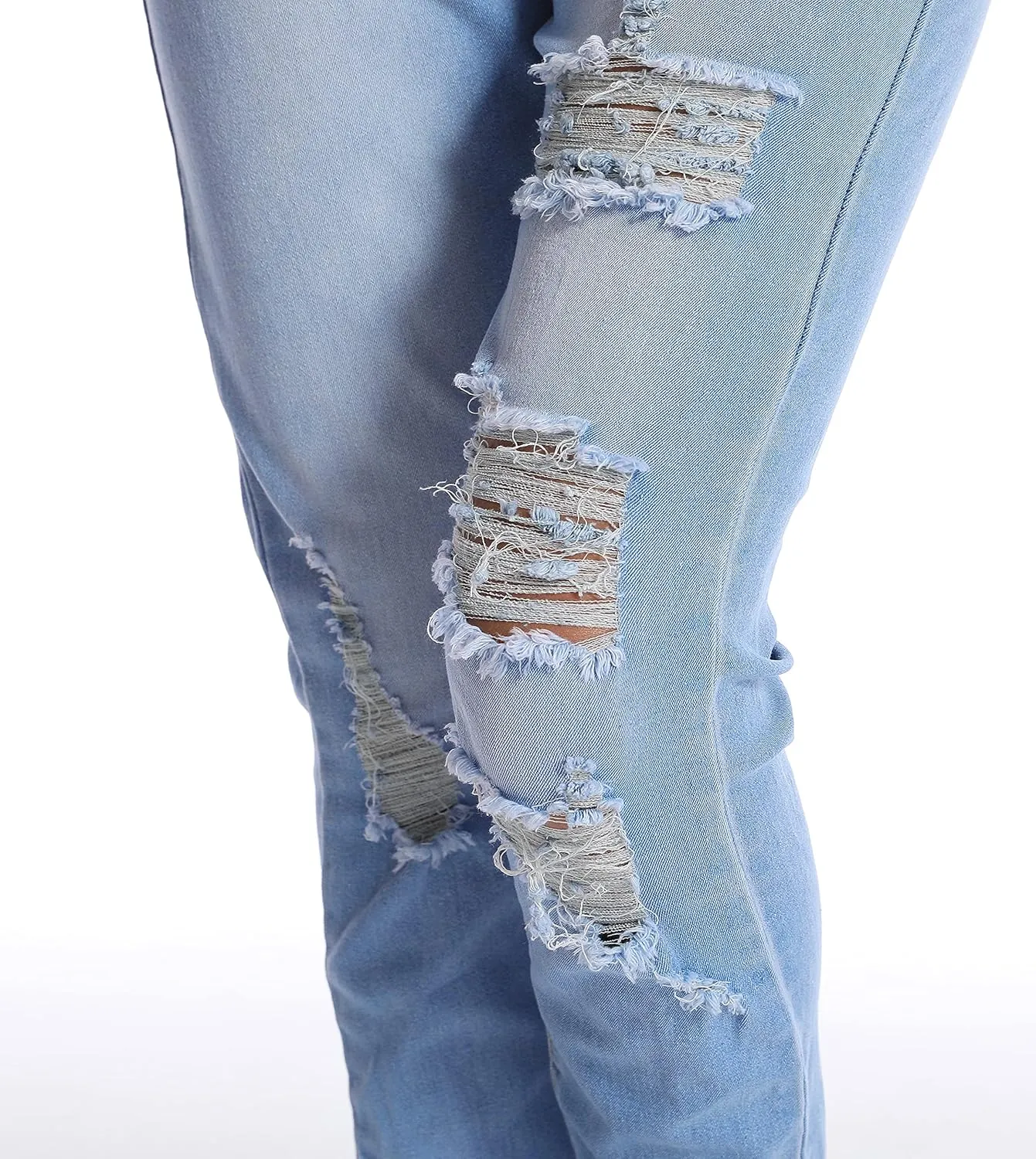 Women's Ripped Jeans High Waist Stretch Skinny Jean Destroyed Denim Plus Size Pants for Women