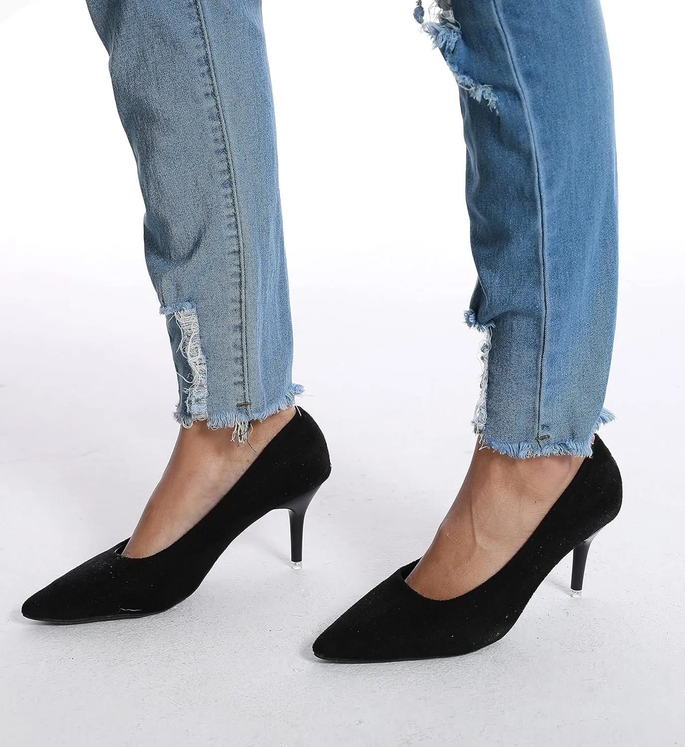 Women's Ripped Jeans High Waist Stretch Skinny Jean Destroyed Denim Plus Size Pants for Women