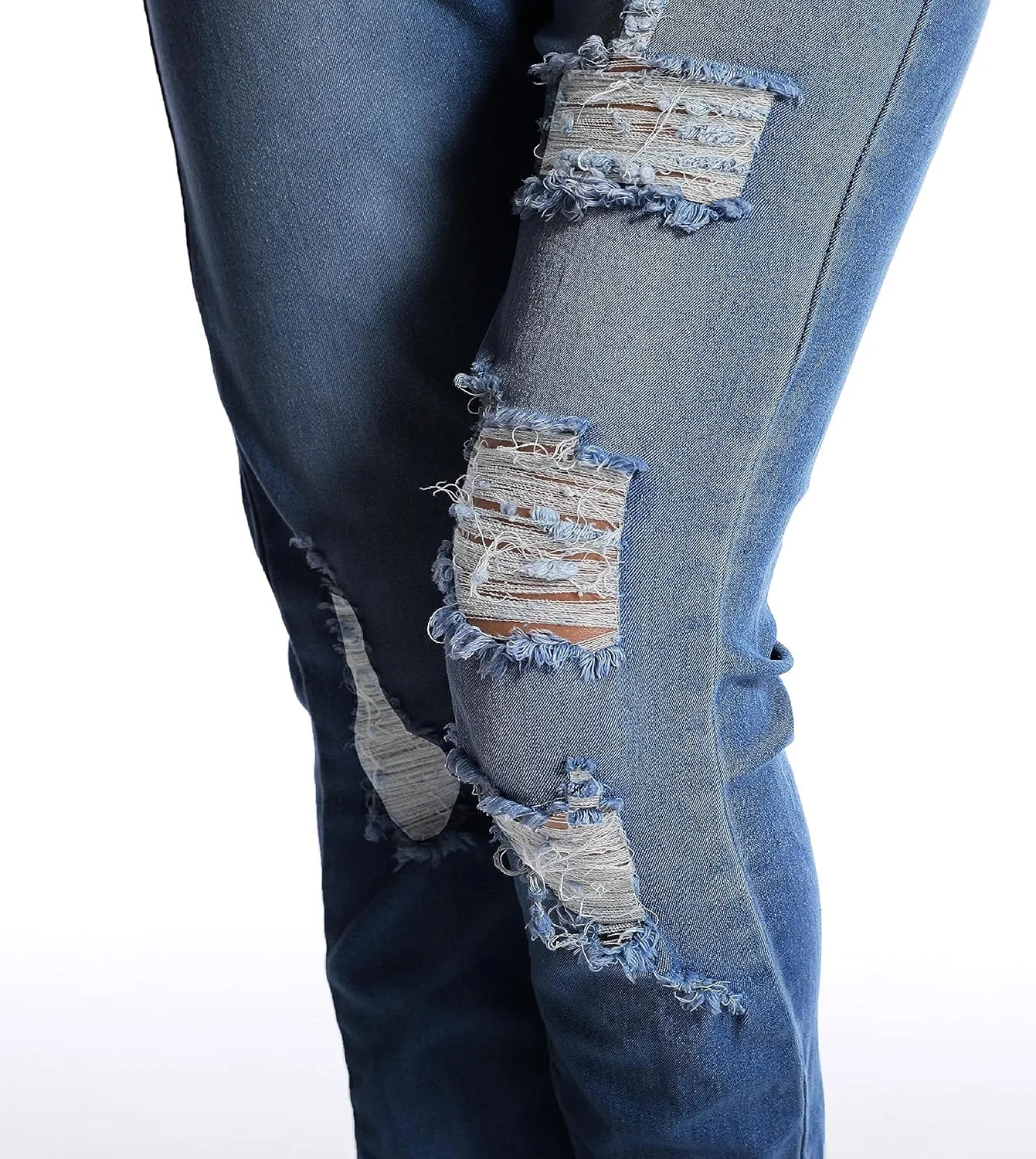 Women's Ripped Jeans High Waist Stretch Skinny Jean Destroyed Denim Plus Size Pants for Women