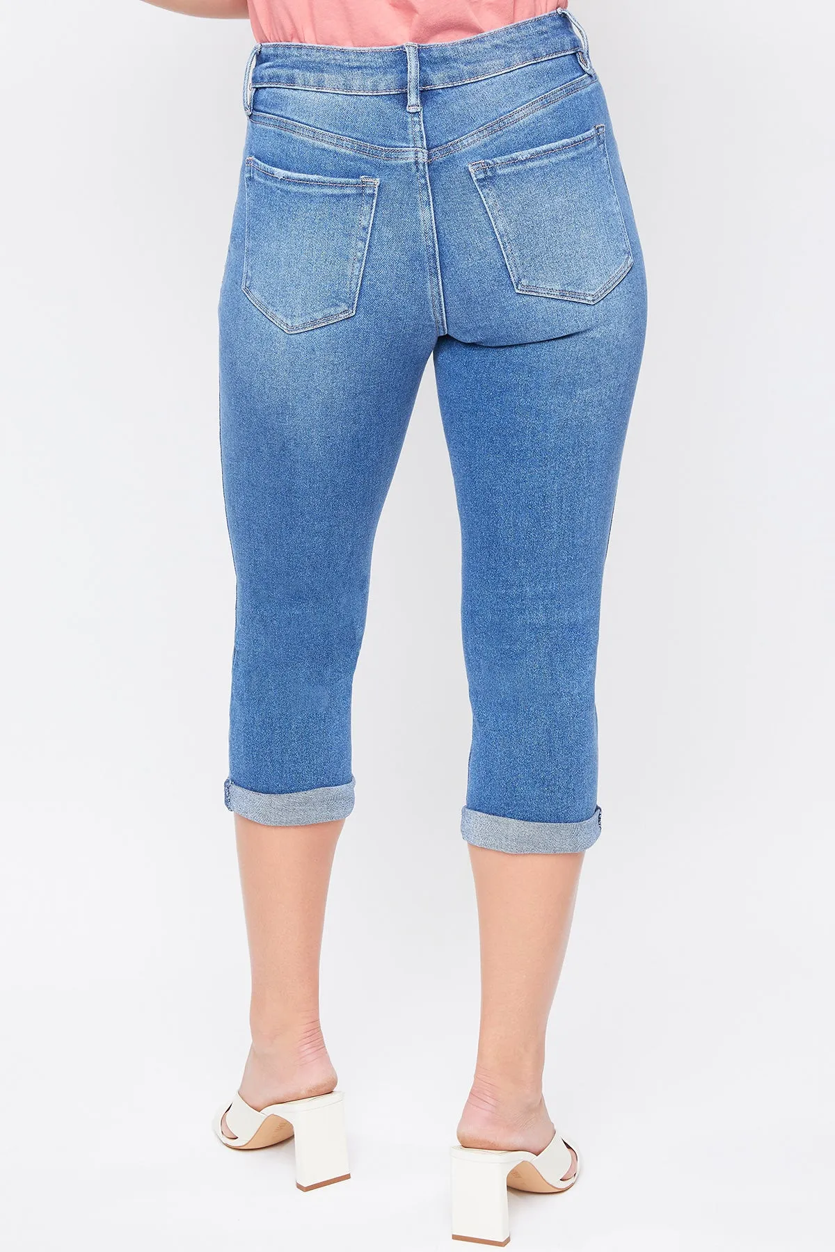 Women´s Vintage High Rise Rolled Cuff Capri Jean-Distressed