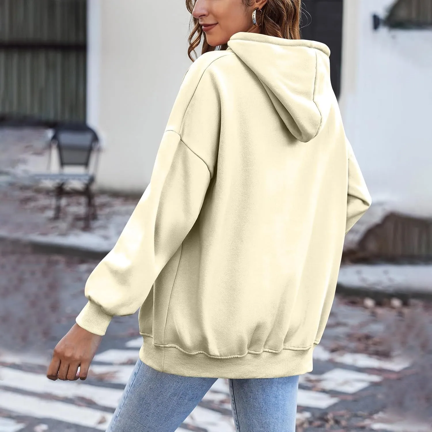 Zip Up Hoodie Women Casual Light Weight Warm Fleece Winter Jackets Y2k Tunic Oversized Full Zip Hoodies with Zipper
