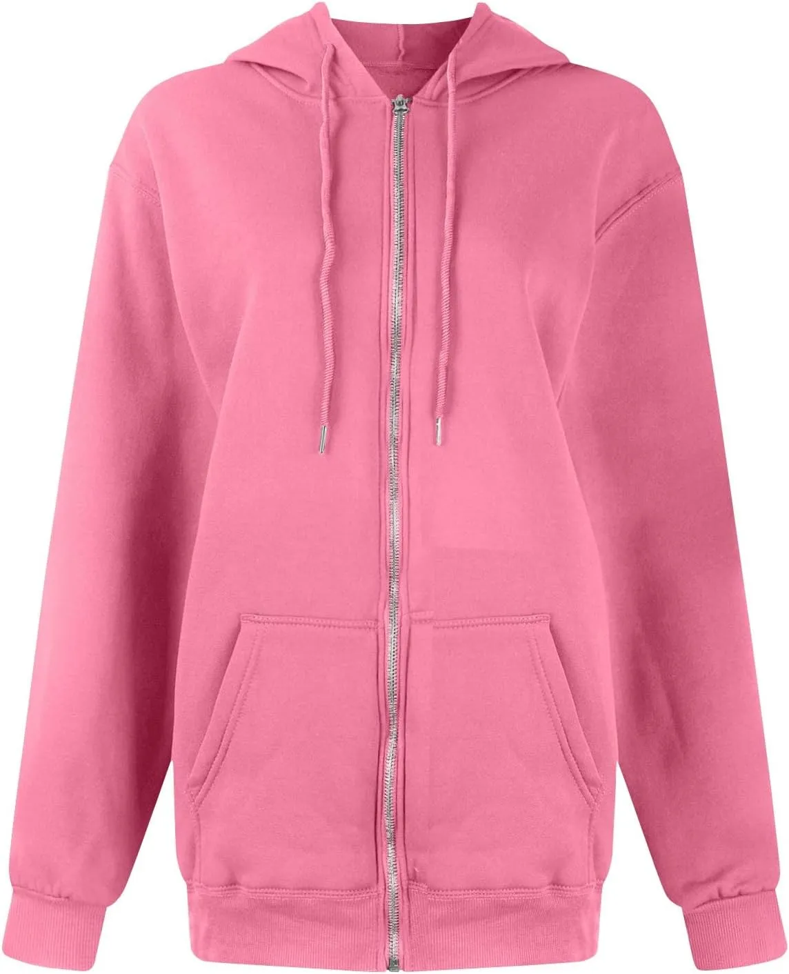 Zip Up Hoodie Women Casual Light Weight Warm Fleece Winter Jackets Y2k Tunic Oversized Full Zip Hoodies with Zipper